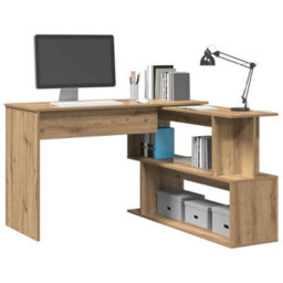 Walplus Corner Desk Artisan Oak 200.5X50X76 Cm Engineered Wood - thumbnail 4