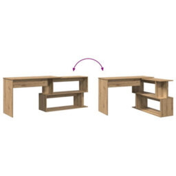 Walplus Corner Desk Artisan Oak 200.5X50X76 Cm Engineered Wood - thumbnail 8