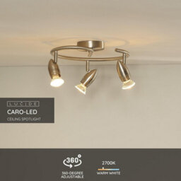 Lucide Caro-Led Modern Ceiling Spotlight 31Cm - Led - Gu10 - 3X5W 2700K - Satin Chrome - thumbnail 2