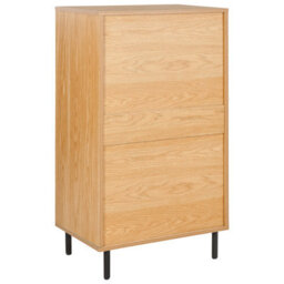 Wyld And Coco Four-Drawer Chest In Light Brown With Black Metal Legs - Compact 60 X 40 X 104 Cm - thumbnail 6