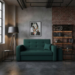 Viva Home Ii Sofa Bed With 2 Ottomans For Living Room Chipboard Polyurethane Foam Metal Legs 158Cm Wide Green Right - thumbnail 2