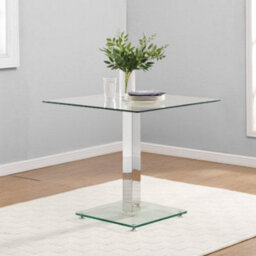 Furniture in Fashion Hartley Clear Glass Dining Table With 4 Ravenna White Chairs - thumbnail 2