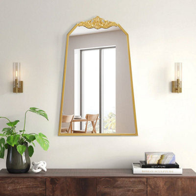 Living And Home Wall Mounted Gold Metal Framed Decorative Framed Mirror W 600mm X H 900mm - image 1