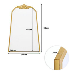 Living And Home Wall Mounted Gold Metal Framed Decorative Framed Mirror W 600mm X H 900mm - thumbnail 6