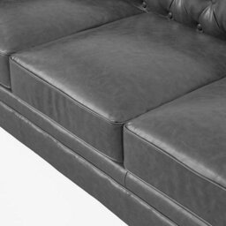 Furniture in Fashion Hertford Chesterfield Faux Leather 3 Seater Sofa In Vintage Grey - thumbnail 7