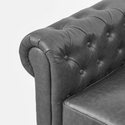 Furniture in Fashion Hertford Chesterfield Faux Leather 3 Seater Sofa In Vintage Grey - thumbnail 6
