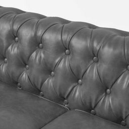Furniture in Fashion Hertford Chesterfield Faux Leather 3 Seater Sofa In Vintage Grey - thumbnail 5