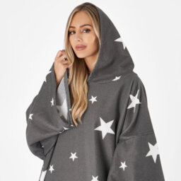 OHS Star Hooded Poncho Towel Swimming Adult Dry Changing Robe Beach Bath
