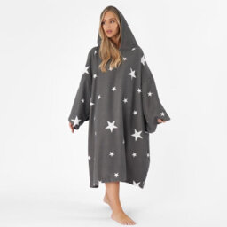OHS Star Hooded Poncho Towel Swimming Adult Dry Changing Robe Beach Bath - thumbnail 3
