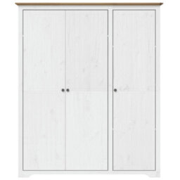 Vidaxl Wardrobe Bodo White And Brown 151.5X52X176.5Cm Solid Wood Pine Wardrobes - thumbnail 3