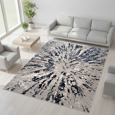 Smart Living Luxury Soft Modern Shimmer Sunset Rug For Living & Bedroom - Blue - 200 X 290 Cm - image 1