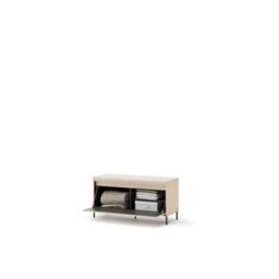 Arte Trend 05 Hallway Bench 101Cm - Beige & Black With Led Lighting And Pull-Down Door Storage - thumbnail 3