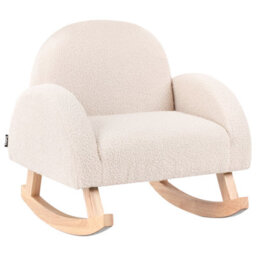 Beliani Kids Rocking Chair Hug Boucle Light Beige - thumbnail 4