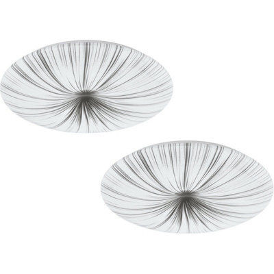 Modern 2 Pack Led Wall Flush Ceiling Lights In White And Silver Finish - image 1