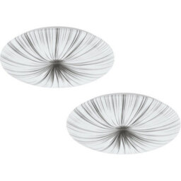 Modern 2 Pack Led Wall Flush Ceiling Lights In White And Silver Finish - thumbnail 1