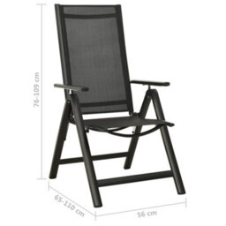 Walplus 5 Piece Bistro Set Black And Anthracite - thumbnail 9