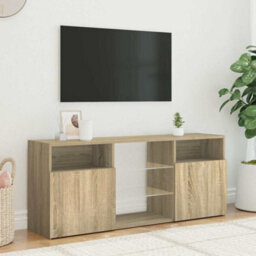 Walplus Tv Cabinet With Led Lights Sonoma Oak 120X30X50 Cm - thumbnail 4