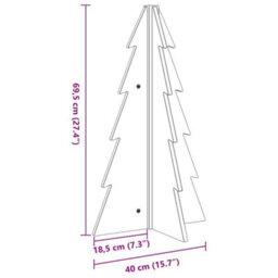 Berkfield Wooden Christmas Tree For Decoration Wax Brown 69.5 Cm Solid Wood Pine - thumbnail 8