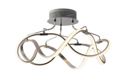 Luminosa Lighting Luminosa Flight Integrated Led Semi Flush Ceiling Light, Nickel, 4000K