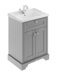 Hudson Reed Lille Floor Standing Two Drawer Contemporary Vanity Unit With Marble Top & Basin In Bleached Oak, 820 X 470mm - thumbnail 5