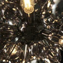 Luminosa Lighting Luminosa Pavia 9 Light Ceiling Pendant Black Chrome Plate With Smoked Mirror & Tinted Glass - thumbnail 5