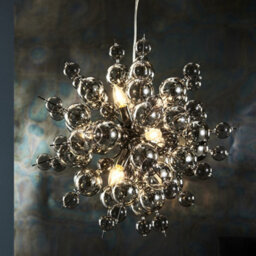 Luminosa Lighting Luminosa Pavia 9 Light Ceiling Pendant Black Chrome Plate With Smoked Mirror & Tinted Glass - thumbnail 2