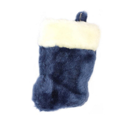 Shatchi Deluxe Velvet Santa Stocking Xmas Sock With Fur Christmas Decorations, Multi - image 1