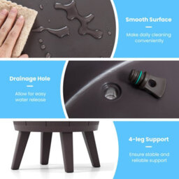 Gainoom Outdoor 38L Cool Brown Cocktail Bar Table All-Weather Resistant Hot Tub Side Table Wine Cooler - thumbnail 9