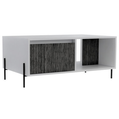 Core Products Dallas White Coffee Table With Drawer, H40.0Cm X W92.5Cm X D55.0Cm - image 1
