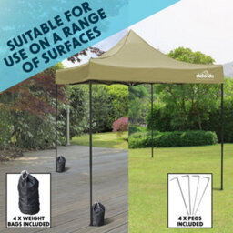 Loops Durable 3X3M Beige Pop-Up Gazebo With Water-Resistant Canopy For Outdoor Events - thumbnail 3