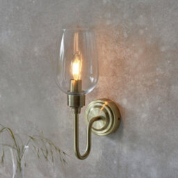 Luminosa Lighting Luminosa Livorno Batten Antique Brass Plate, Clear Glass - thumbnail 2
