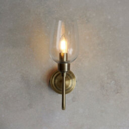 Luminosa Lighting Luminosa Livorno Batten Antique Brass Plate, Clear Glass - thumbnail 3
