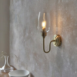 Luminosa Lighting Luminosa Livorno Batten Antique Brass Plate, Clear Glass - thumbnail 4