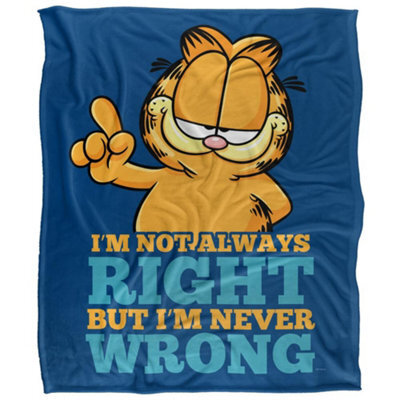 Garfield Never Ever Wrong Silky Supersoft Blanket Blue/yellow (One Size) - image 1