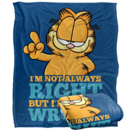 Garfield Never Ever Wrong Silky Supersoft Blanket Blue/yellow (One Size) - thumbnail 2