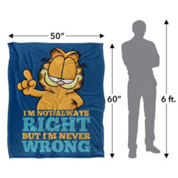 Garfield Never Ever Wrong Silky Supersoft Blanket Blue/yellow (One Size) - thumbnail 6