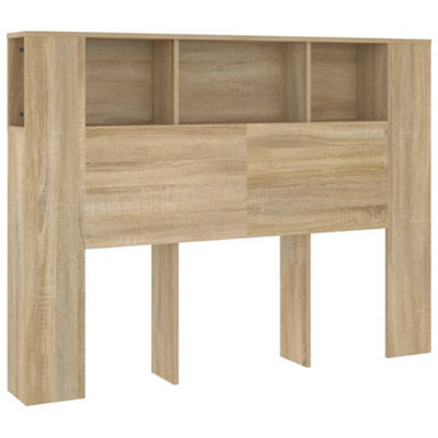 Vidaxl Headboard Cabinet Sonoma Oak 140X18.5X104.5 Cm Headboard Cabinets - image 1