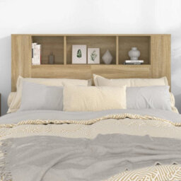 Vidaxl Headboard Cabinet Sonoma Oak 140X18.5X104.5 Cm Headboard Cabinets - thumbnail 5