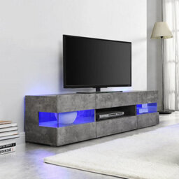 Furniture in Fashion Kirsten Wooden Tv Stand In Concrete Effect With Led Lighting
