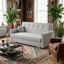 Viva Sonic Iii Sofa Bed For Living Room With Storage Chipboard Frame Polyurethane Foam 153X100X85Cm Light Grey - thumbnail 3