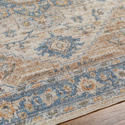 Livabliss Lillian-Washable Blue Brown Traditional Vintage Boho Living Dining Rug 66 X 115 Cm Easy Care, Non Shedding - thumbnail 2