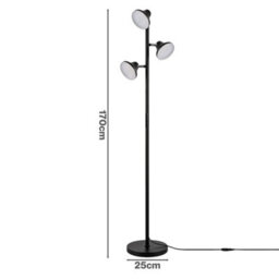 Emitto Floor Lamp 3 Head Led Reading Light Rotatable Remote Standing Lamp - thumbnail 4