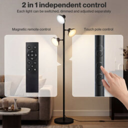 Emitto Floor Lamp 3 Head Led Reading Light Rotatable Remote Standing Lamp - thumbnail 6
