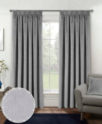 Luxury Enhanced Living Grey Velvet, Supersoft, 100% Blackout, Thermal Curtains With Tape Top (Pair) - 46 X 54 Inch (117X137Cm)