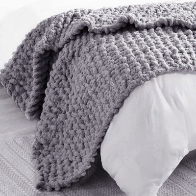 Darphe Dark Gray Stretchable Hand-Woven Knitted Wool Yarn 60Cm L X 60Cm W - image 1