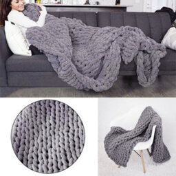 Darphe Dark Gray Stretchable Hand-Woven Knitted Wool Yarn 60Cm L X 60Cm W - thumbnail 5