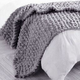Darphe Dark Gray Stretchable Hand-Woven Knitted Wool Yarn 60Cm L X 60Cm W - thumbnail 1