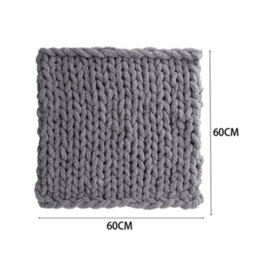 Darphe Dark Gray Stretchable Hand-Woven Knitted Wool Yarn 60Cm L X 60Cm W - thumbnail 8
