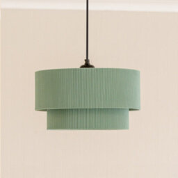 Valuelights Mason Ruched Crinkle Green Fabric Two Tier Ceiling Floor Table Lamp Shade (D)31Cm
