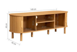 Oak Brown Axel Fluted Tv Unit Birlea - thumbnail 9